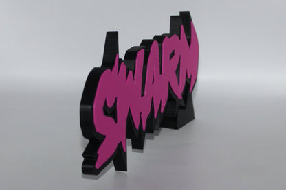 Swarm 3D printed Logo Sign Wall Desk Shelf Art