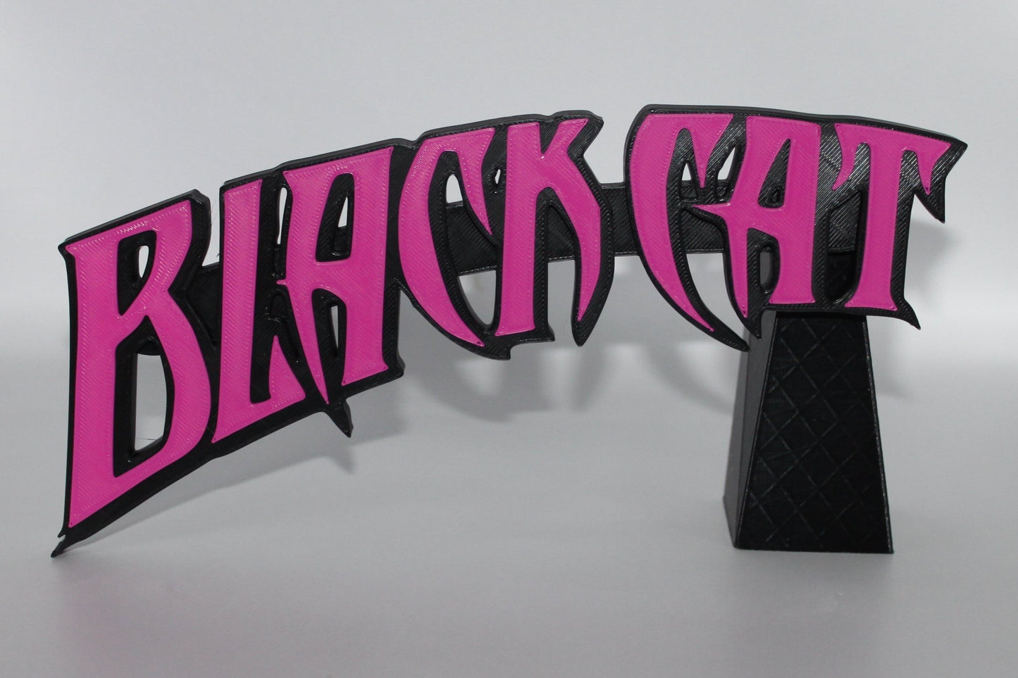 Black Cat 3D printed Logo Sign Wall Desk Shelf Art