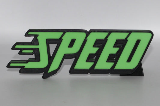 Speed 3D printed Logo Sign Wall Desk Shelf Art