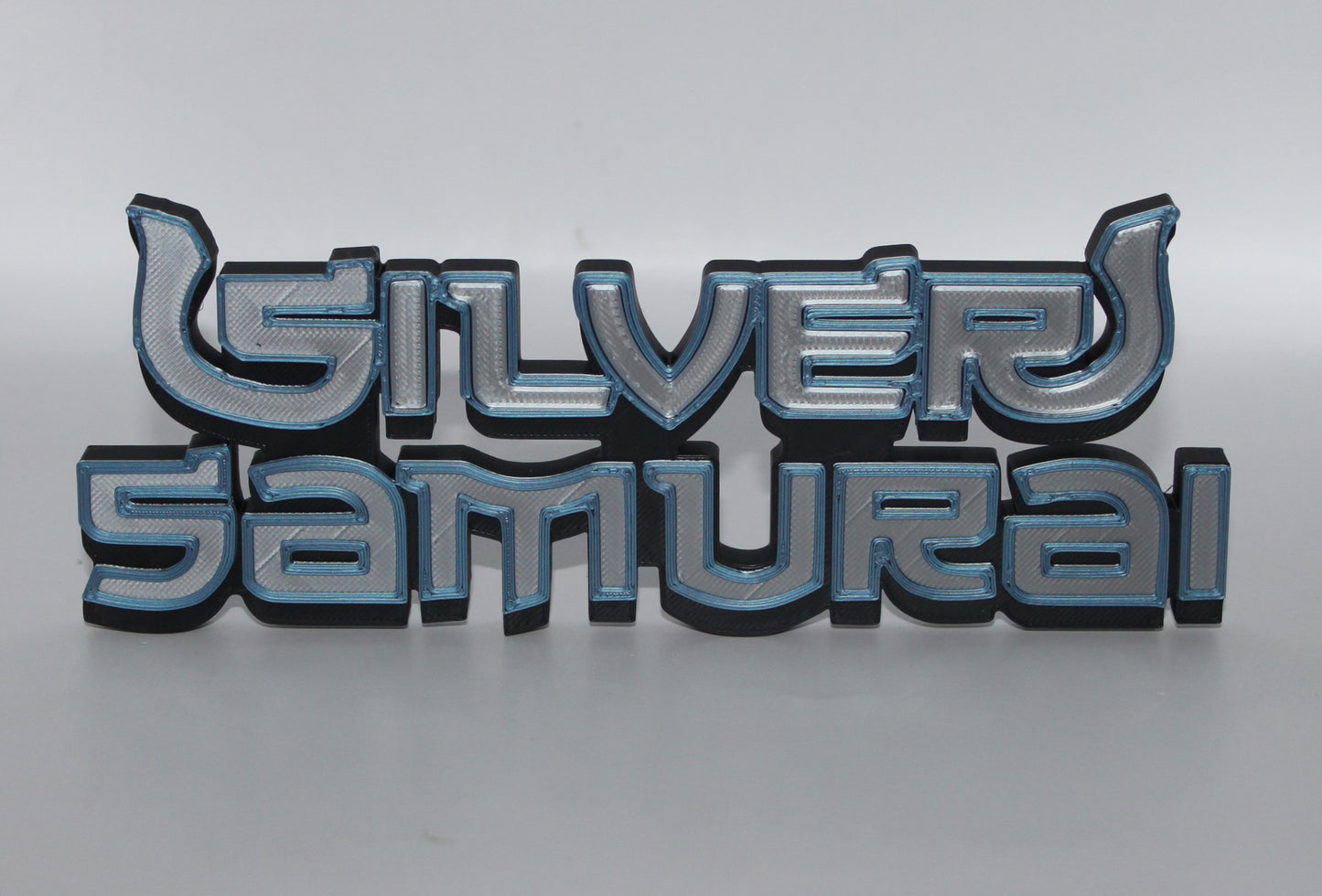 Silver Samurai 3D printed Logo Sign Wall Desk Shelf Art