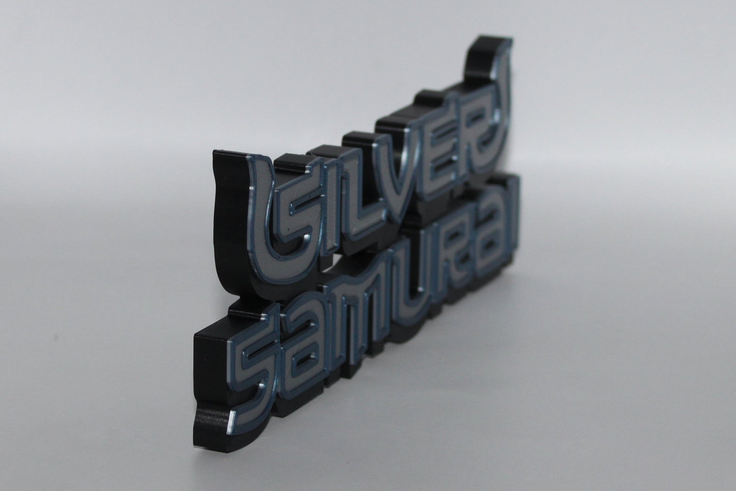 Silver Samurai 3D printed Logo Sign Wall Desk Shelf Art