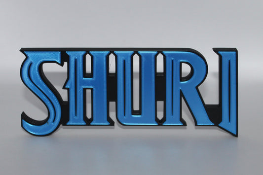 Shuri 3D printed Logo Sign Wall Desk Shelf Art