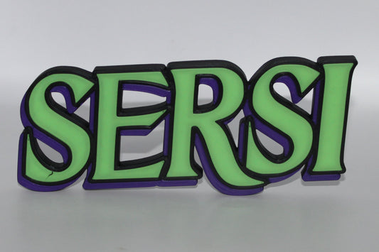 Sersi 3D printed Logo Sign Wall Desk Shelf Art