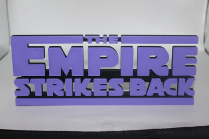 Star Wars The Empire Strikes Back 3D printed Logo Sign Wall Desk Shelf Art