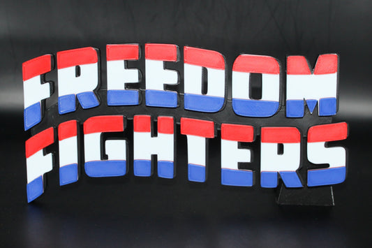 Freedom Fighters 3D printed Logo Sign Wall Desk Shelf Art