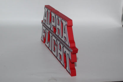 Alpha Flight 3D printed Logo Sign Wall Desk Shelf Art
