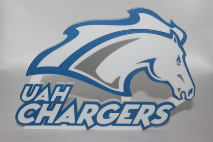 Alabama-Huntsville Chargers 3D printed Logo Sign Wall Desk Shelf Art