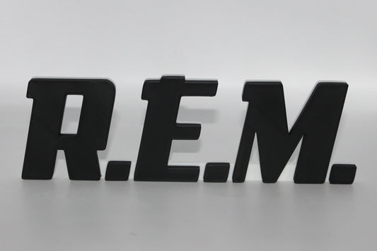 R.E.M. 3D printed Logo Sign Wall Desk Shelf Art