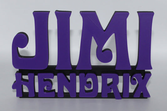 Jimi Hendrix 3D printed Logo Sign Wall Desk Shelf Art