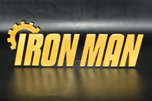 Iron Man 3D printed Logo Sign Wall Desk Shelf Art