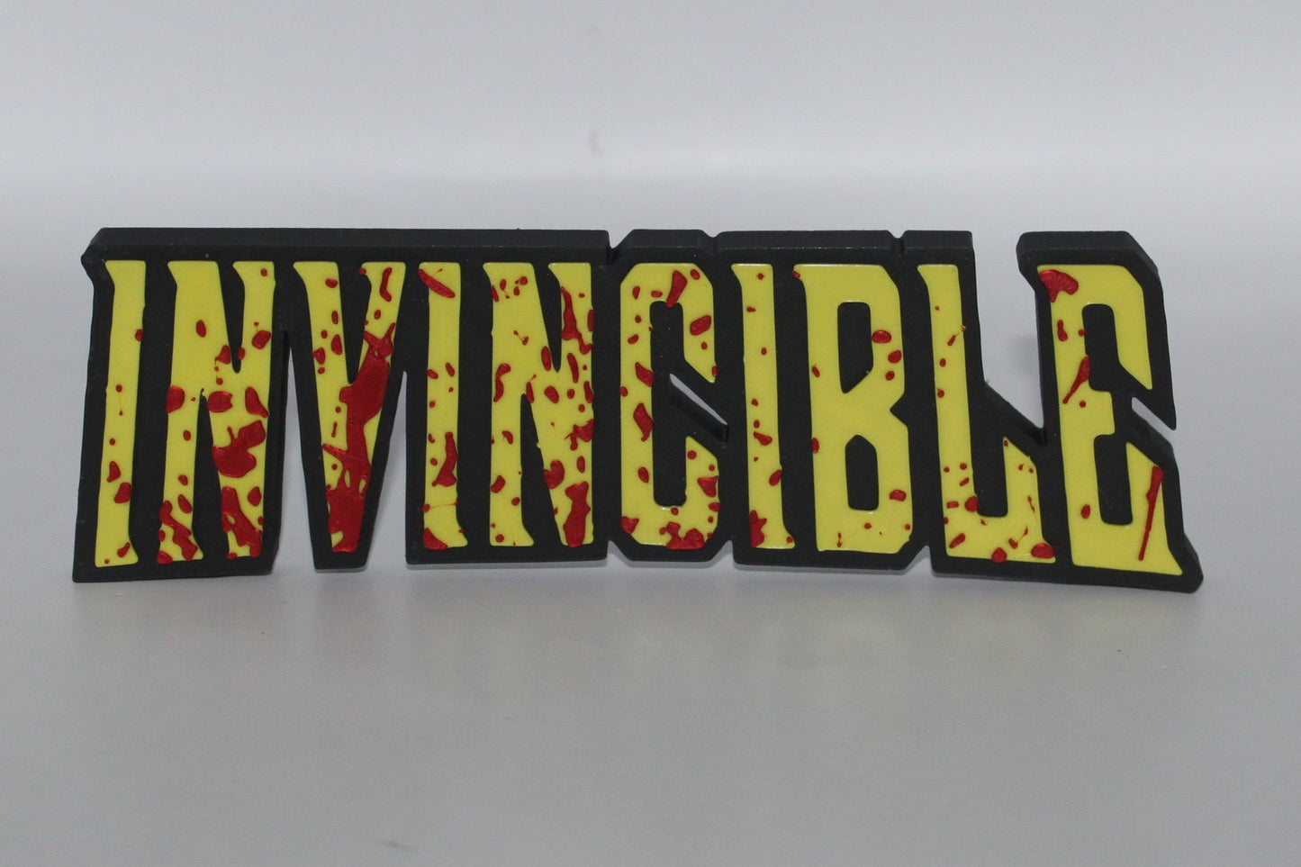 Invincible w/blood 3D printed Logo Sign Wall Desk Shelf Art