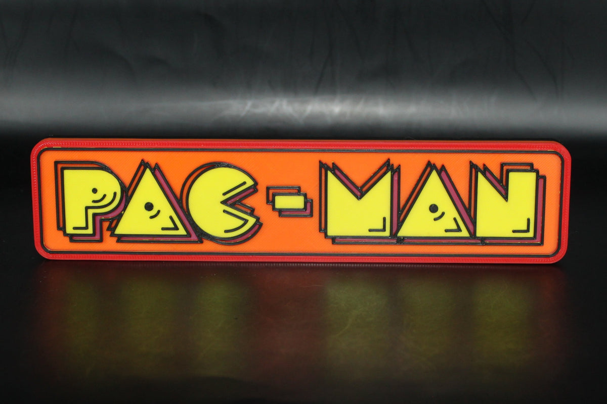 PAC-MAN 3D printed Logo Sign Wall Desk Shelf Art – WindyCity3D