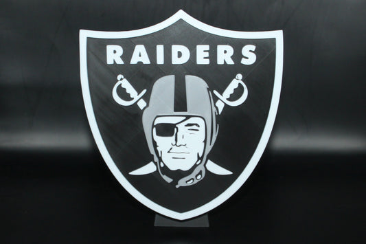 Oakland Raiders, NFL 3D printed Logo, Sign, Wall, Desk, Fridge, Shelf Art