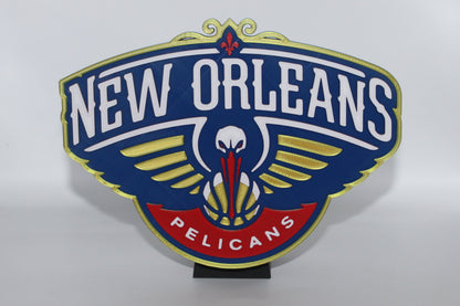 New Orleans Pelicans 3D printed Logo Sign Wall Desk Shelf Art