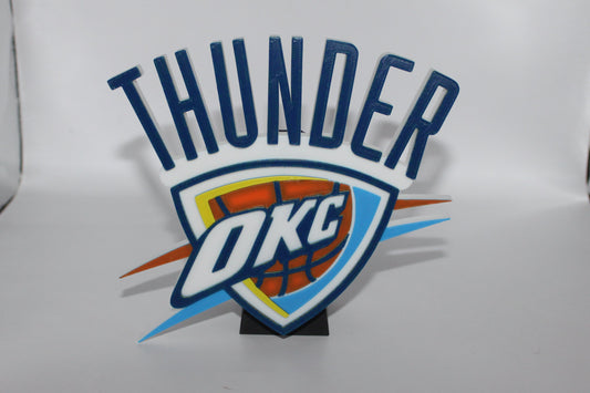 Oklahoma city Thunder 3D printed Logo Sign Wall Desk Shelf Art