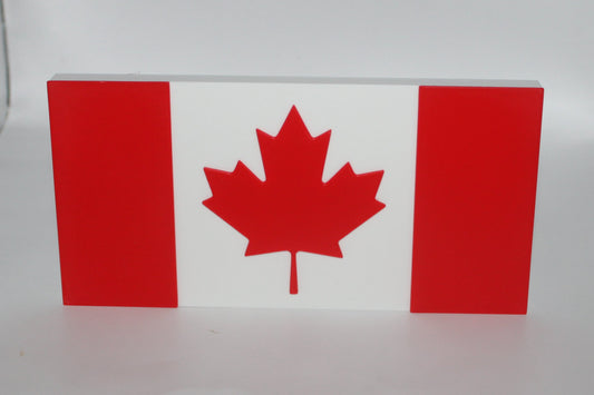 Canada Flag 3D printed Logo Sign Wall Desk Shelf Art