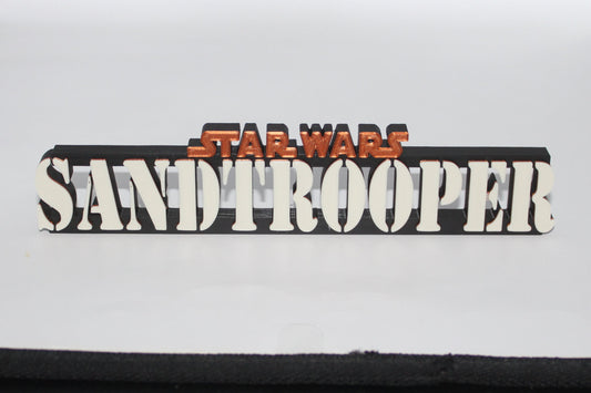Sand Trooper 3D printed Logo Sign Wall Desk Shelf Art