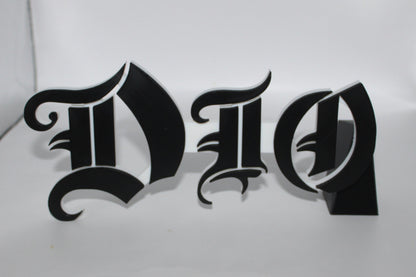 Dio 3D printed Logo Sign Wall Desk Shelf Art