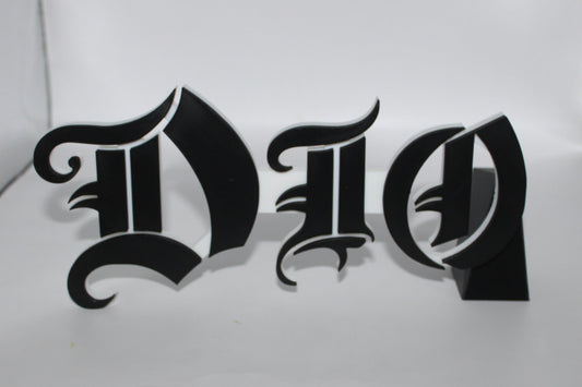 Dio 3D printed Logo Sign Wall Desk Shelf Art