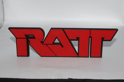 Ratt 3D printed Logo Sign Wall Desk Shelf Art