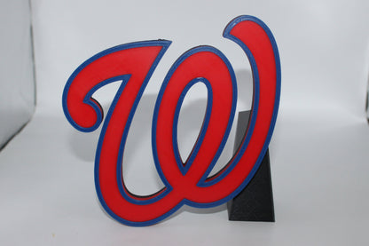 Washington Nationals , MLB 3D printed Logo Sign Wall Desk Shelf Art