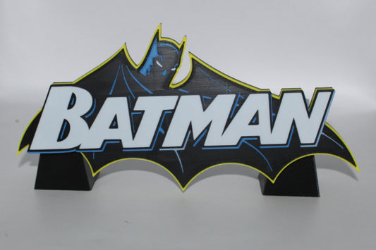 Batman, 3D printed Logo Sign Wall Desk Shelf Art
