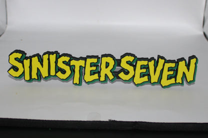 Sinister Seven 3D printed Logo Sign Wall Desk Shelf Art