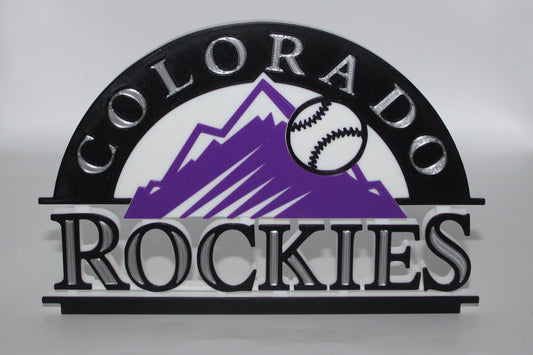 Colorado Rockies, 3D printed Logo, Sign, Wall, Desk, Fridge, Shelf Art