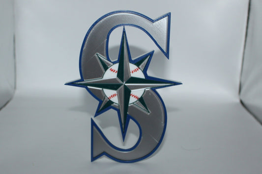 Seattle Mariners, MLB 3D printed Logo Sign Wall Desk Shelf Art