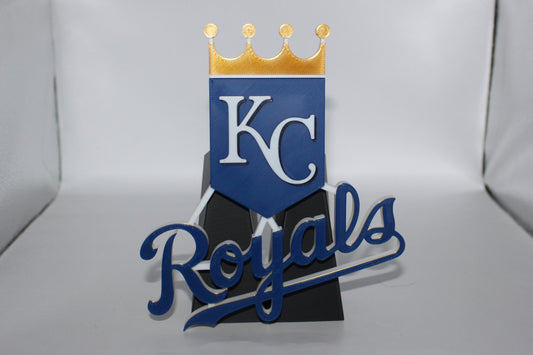Kansas City Royals, MLB 3D printed Logo Sign Wall Desk Shelf Art