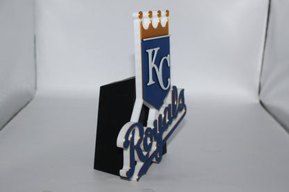 Kansas City Royals, MLB 3D printed Logo Sign Wall Desk Shelf Art