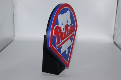 Philadelphia Phillies, 3D printed Logo, Sign, Wall, Desk, Fridge, Shelf Art