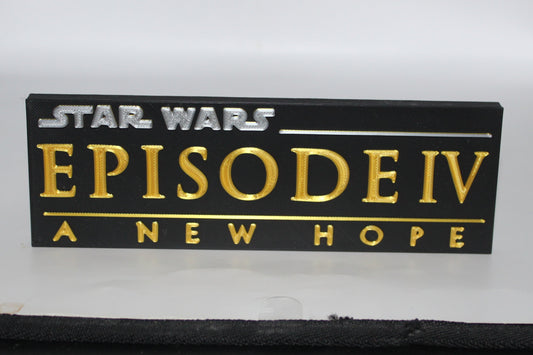 Star Wars, A New Hope, 3D printed Logo Sign Wall Desk Shelf Art