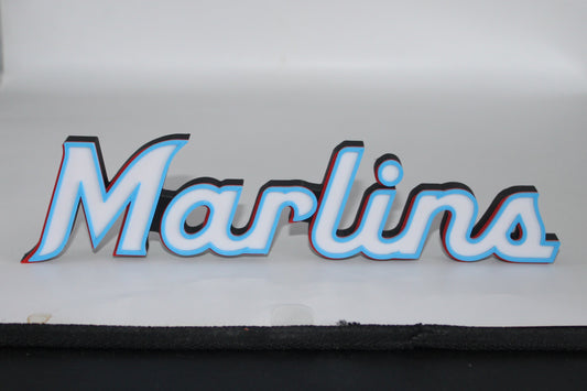 Miami Marlins 3D printed Logo Sign Wall Desk Shelf Art