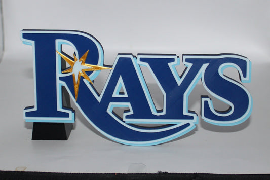 Tampa Bay Rays, MLB 3D printed Logo Sign Wall Desk Shelf Art