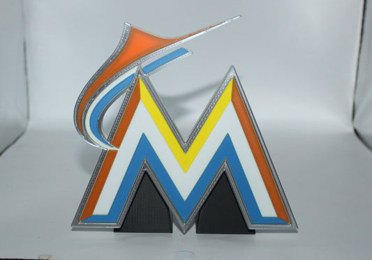 Miami Marlins 3D printed Logo Sign Wall Desk Shelf Art