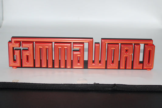 Gamma World 3D printed Logo Sign Wall Desk Shelf Art