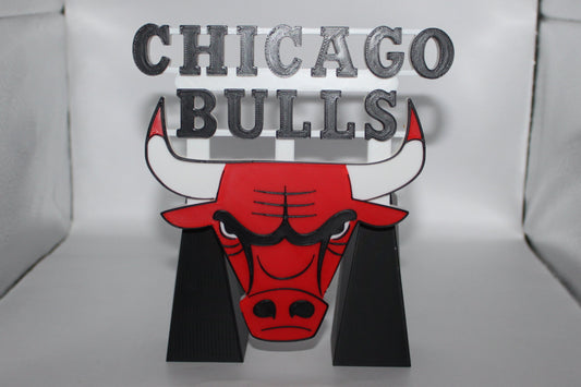 Chicago Bulls 3D printed Logo Sign Wall Desk Shelf Art