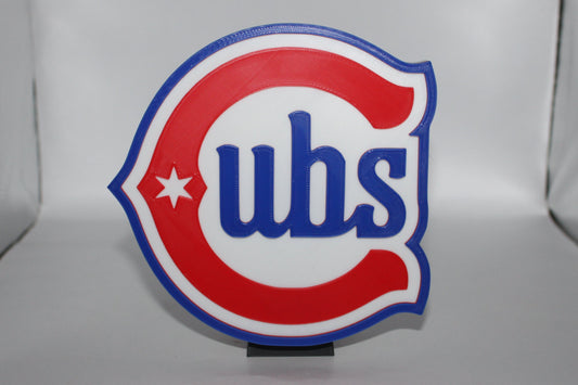 Chicago Cubs, MLB 3D printed Logo Sign Wall Desk Shelf Art
