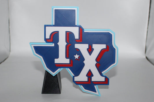 Texas Rangers 3D printed Logo Sign Wall Desk Shelf Art