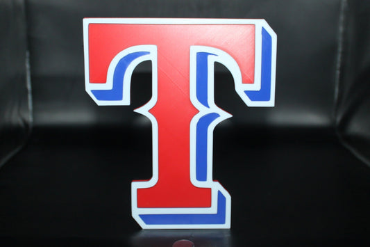 Texas Rangers 3D printed Logo Sign Wall Desk Shelf Art