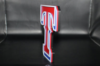 Texas Rangers 3D printed Logo Sign Wall Desk Shelf Art