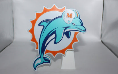 Miami Dolphins, National Football League 3D printed Logo Sign Wall Desk Shelf Art