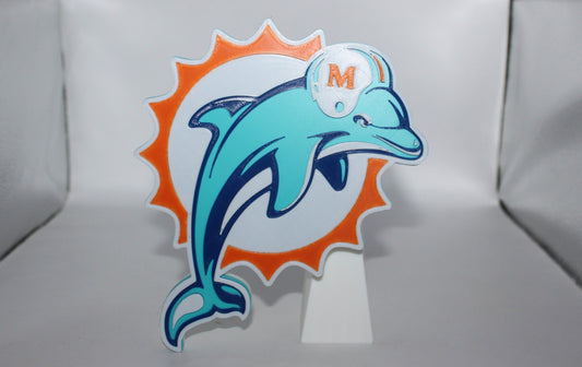 Miami Dolphins, National Football League 3D printed Logo Sign Wall Desk Shelf Art