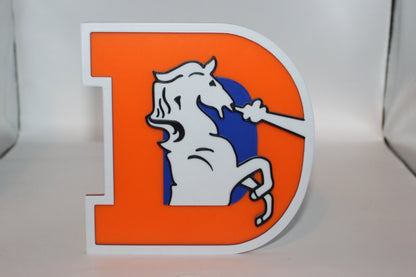 Denver Broncos, Broncos 3D printed Logo Sign Wall Desk Shelf Art