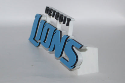 Detroit Lions, Lions 3D printed Logo Sign Wall Desk Shelf Art