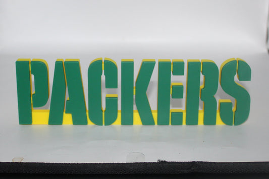 Green Bay Packers, Packers 3D printed Logo Sign Wall Desk Shelf Art