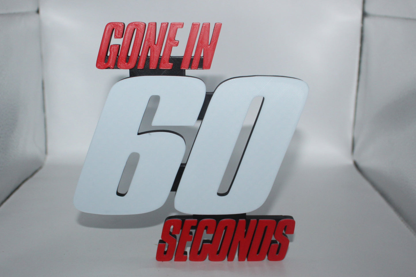 Gone In 60 Seconds, 3D printed Logo Sign Wall Desk Shelf Art
