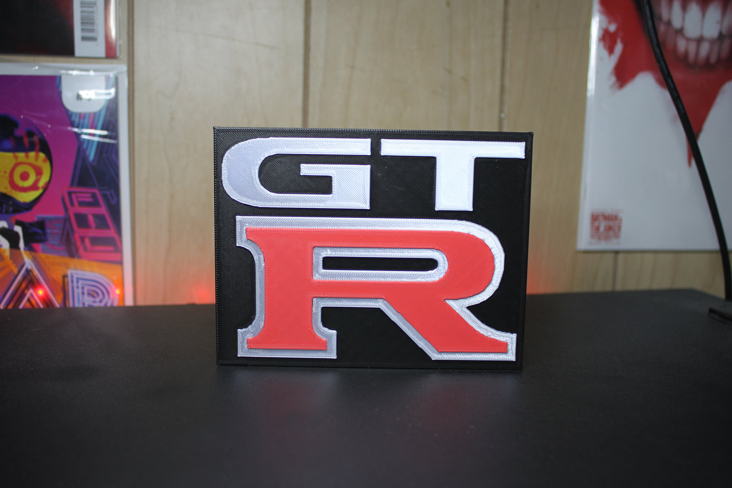 Nissan GTR 3D printed Logo Sign Wall Desk Shelf Art