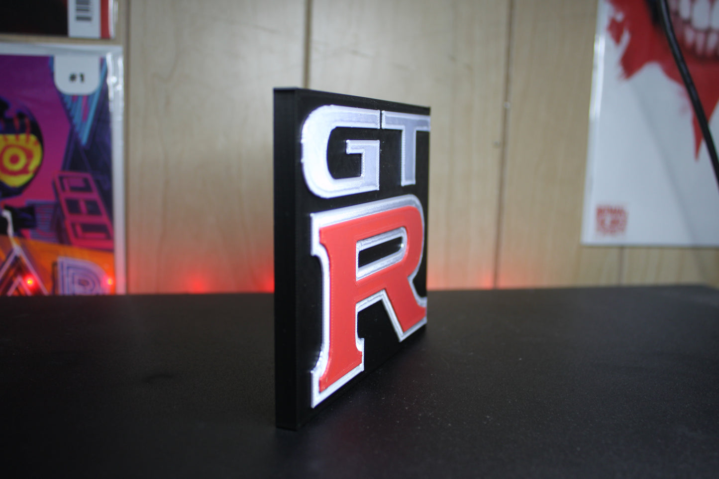 Nissan GTR 3D printed Logo Sign Wall Desk Shelf Art